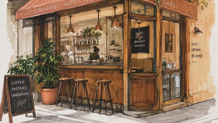 Corner cafe concept