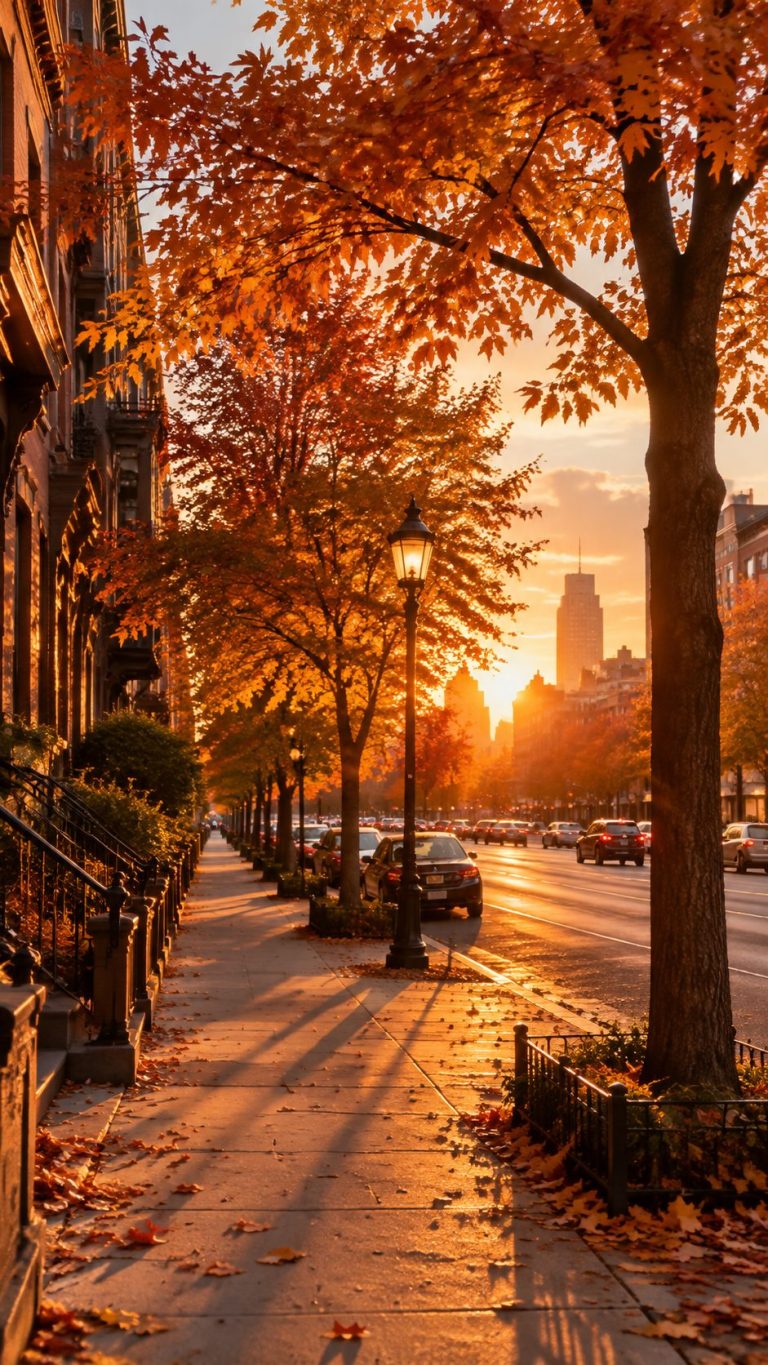 Autumn city street