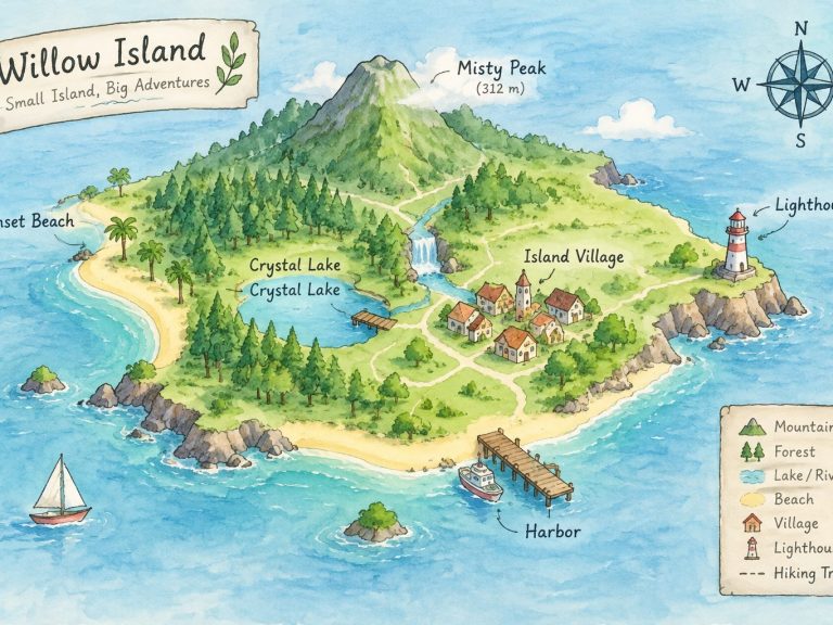 Illustrated island map