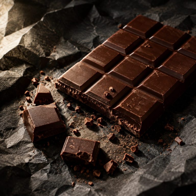 Chocolate on dark paper