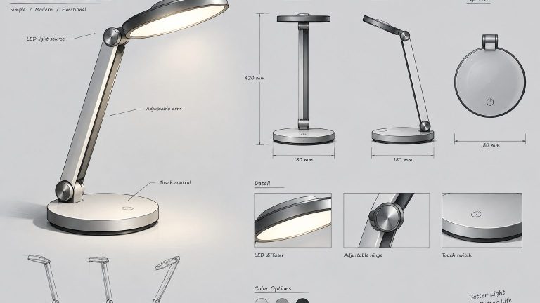 Desk lamp concept sheet