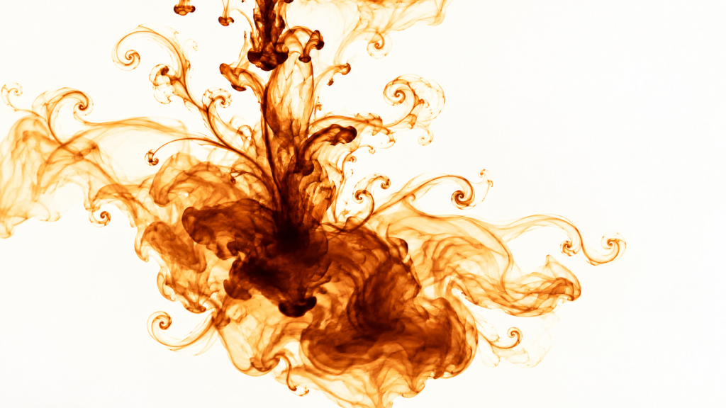 Ink in water, after “Add delicate spiral tendrils branching from the central diffusion”