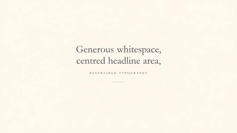 Whitespace headline layout, after “Change background to warm cream”