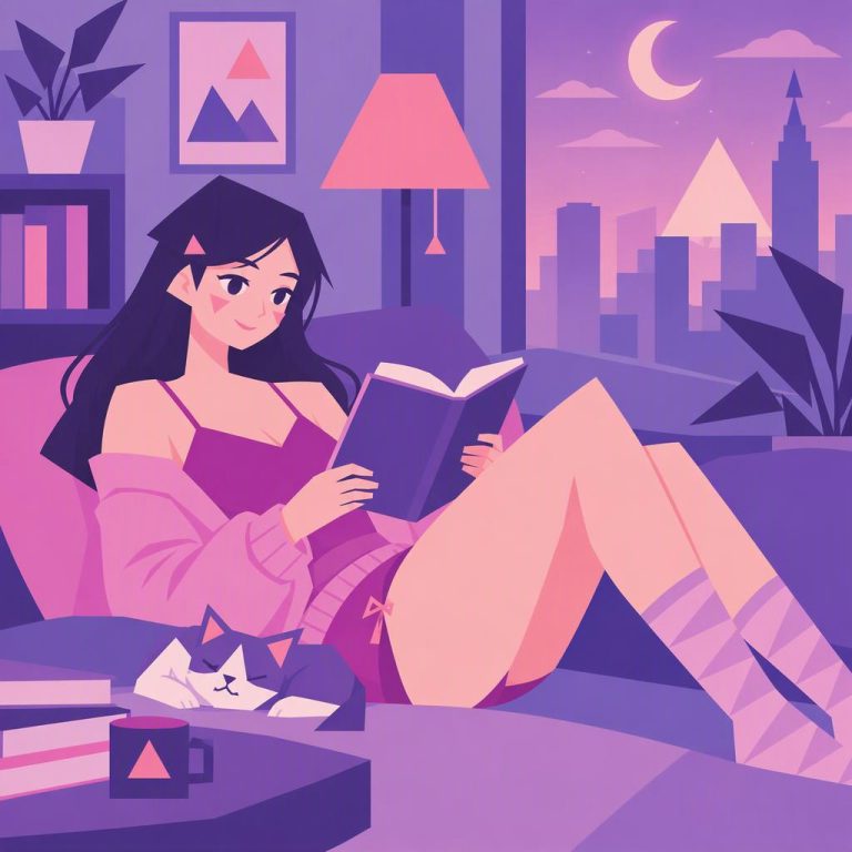 Flat illustration cover, after “Add a crescent moon in the upper corner”