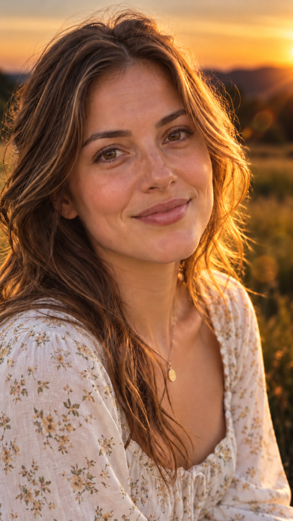 Golden hour portrait, after “Deepen the background shadows for richer contrast”