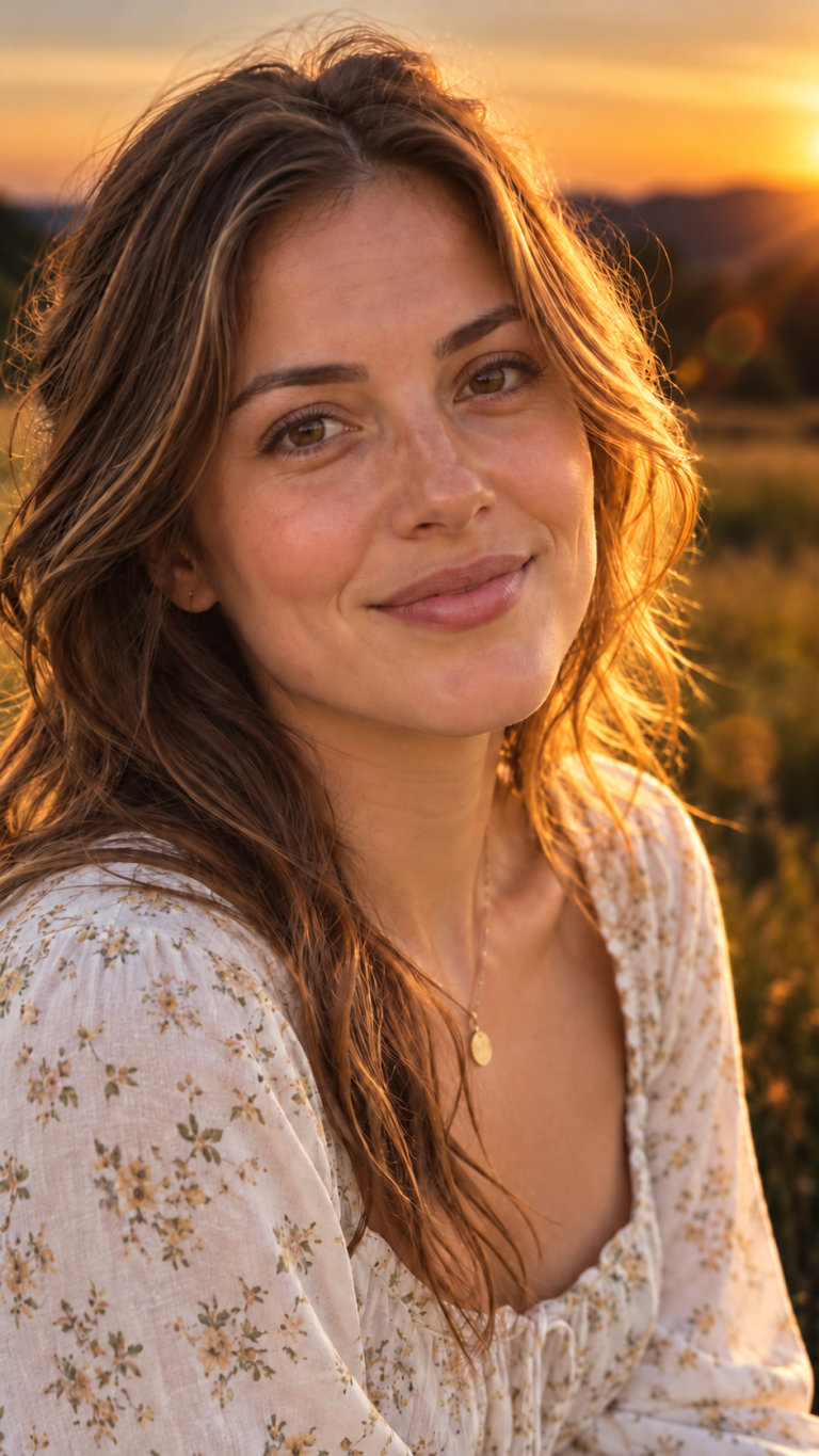 Golden hour portrait, after “Deepen the background shadows for richer contrast”