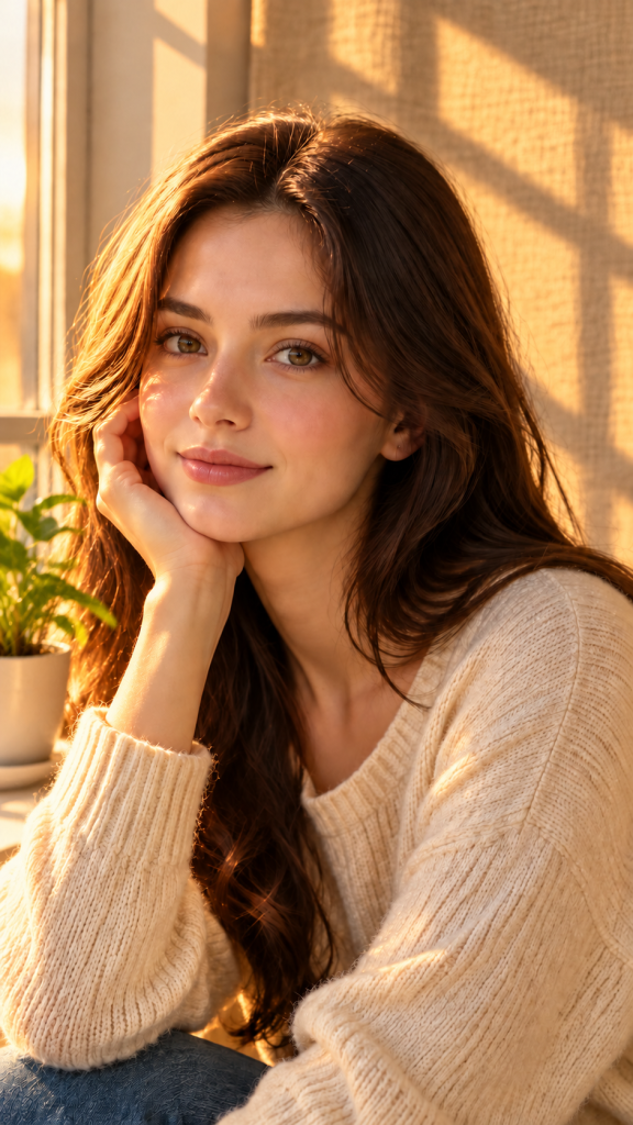 Window light portrait, after “Add a small potted plant on the windowsill”