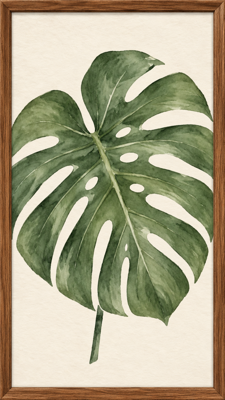 Botanical ink print, after “Add a wooden frame”
