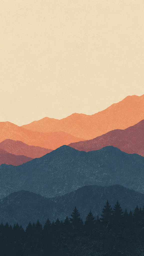 Layered mountain poster